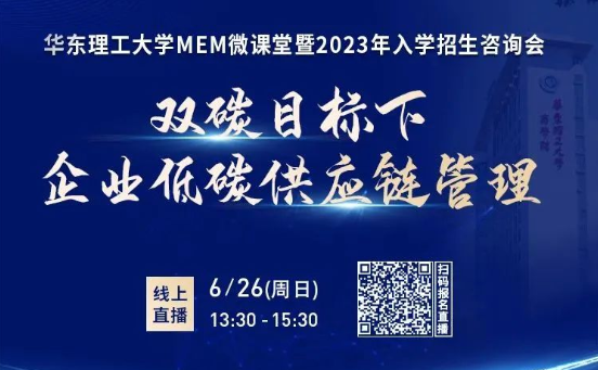 @2023考生 | 四大理由！不容錯過的華理MEM微課堂暨2023入學招生咨詢會