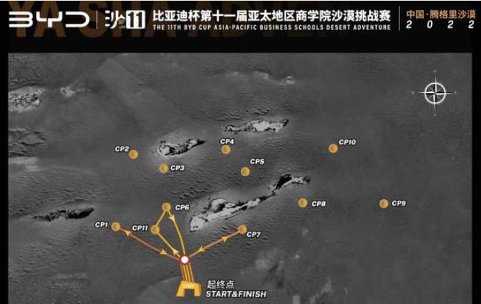 沙11｜比亞迪杯第十一屆亞太地區商學院沙漠挑戰賽C隊賽事路線圖